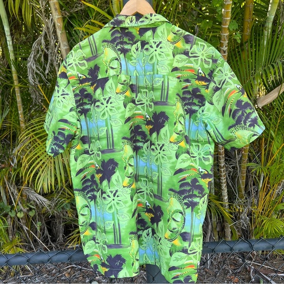 No Boundaries Hawaiian Shirt Button Down Toucan Tropical Mens Large - Picture 6 of 9